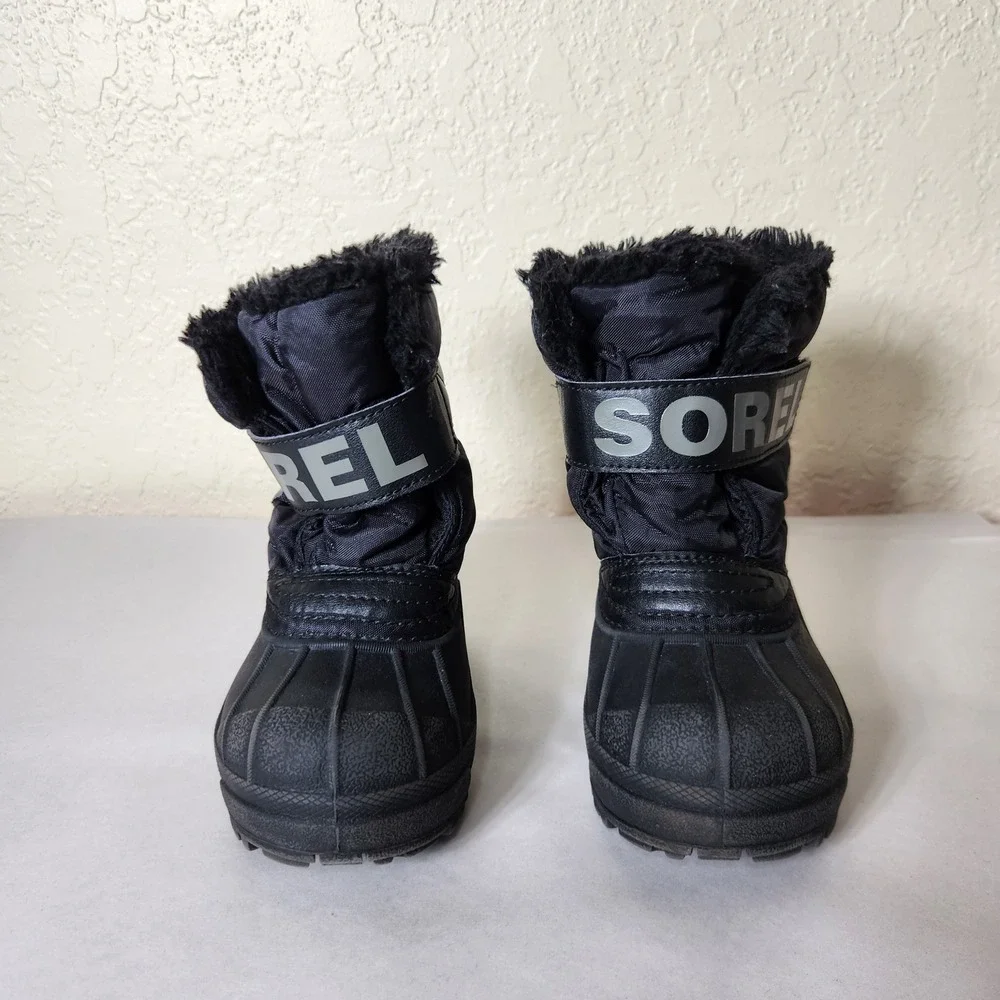 Sorel Toddler Flurry Snow Boots Black City Grey NC1877-010 Size 9